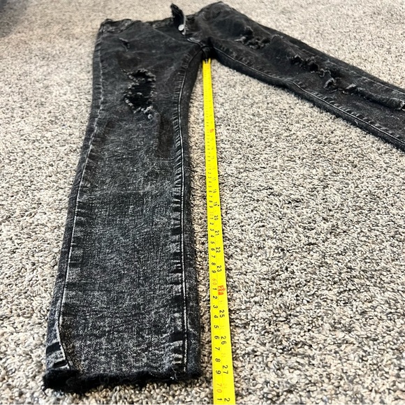 SHEIN Black Skinny Jeans Distressed High-Rise - Picture 6 of 12